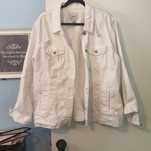 Old Navy white distressed denim jacket